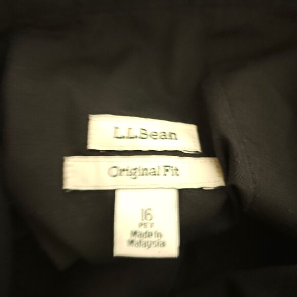 LL Bean Womens 16P Petite 34x26 Navy Blue Original Fit High Rise Pants - Picture 3 of 8